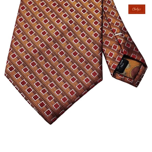 True Forum Orange/Red 100% Silk Tie 60" Long 4" Wide(ID159) - Picture 4 of 8